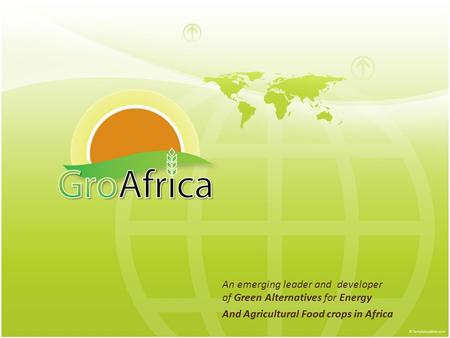 An emerging leader and developer of Green Alternatives for Energy And Agricultural Food crops in Africa.