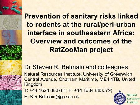 Prevention of sanitary risks linked to rodents at the rural/peri-urban interface in southeastern Africa: Overview and outcomes of the RatZooMan project.