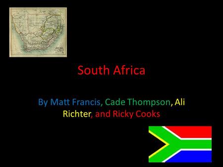South Africa By Matt Francis, Cade Thompson, Ali Richter, and Ricky Cooks.