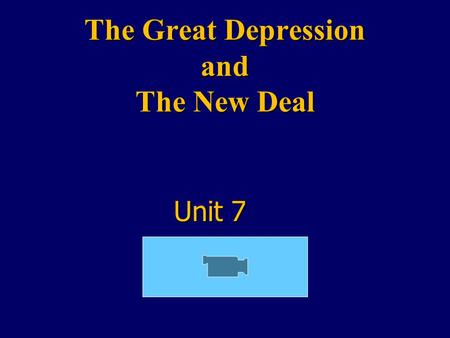 The Great Depression and The New Deal Unit 7. Causes of the Great Depression OVER production of consumer goods OVER use or excessive use of credit cards.