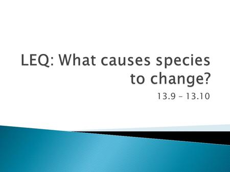 LEQ: What causes species to change?