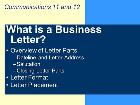 What is a Business Letter?