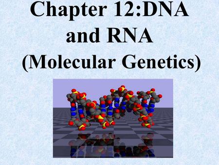 Chapter 12:DNA and RNA (Molecular Genetics).