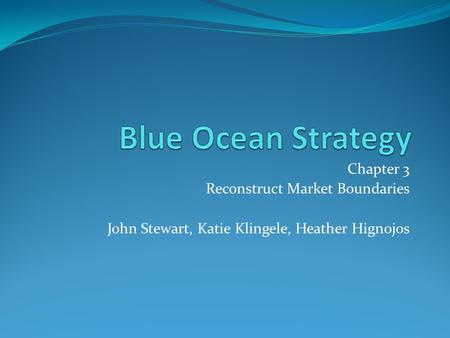 Chapter 3 Reconstruct Market Boundaries John Stewart, Katie Klingele, Heather Hignojos.