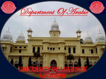 Department Of Arabic University of lucknow lucknow.