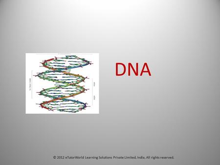 DNA © 2012 eTutorWorld Learning Solutions Private Limited, India, All rights reserved.