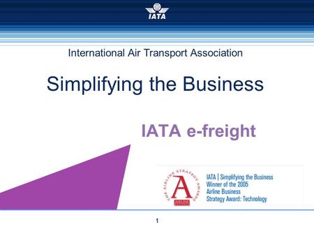 International Air Transport Association Simplifying the Business