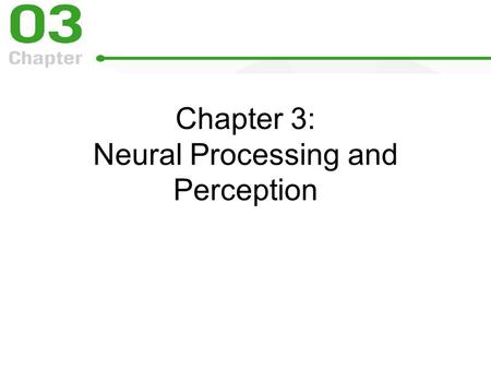 Chapter 3: Neural Processing and Perception. Lateral Inhibition and Perception Experiments with eye of Limulus –Ommatidia allow recordings from a single.