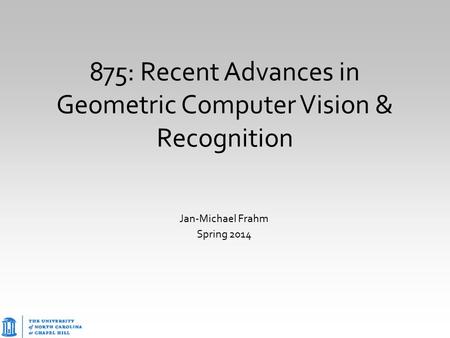 875: Recent Advances in Geometric Computer Vision & Recognition