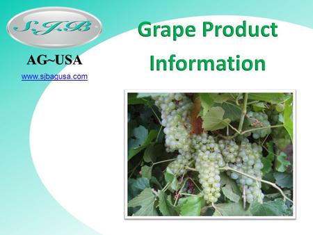 AG~USA www.sjbagusa.com. Established 1989 Trusted products used in Australia’s major wine growing regions for many years Modified organic complexing agent.