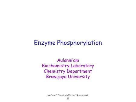 Enzyme Phosphorylation