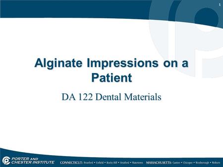 Alginate Impressions on a Patient