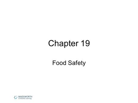 EDU 153 Granberry Summer 2012 Food Safety