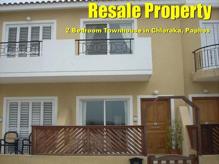 Resale Property 2 Bedroom Townhouse in Chloraka, Paphos.