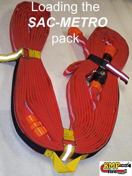 Loading the SAC-METRO pack. Coil the hose with the male coupling to the inside. Using a winding table or a Gnass Hose Winder to simplify this operation.