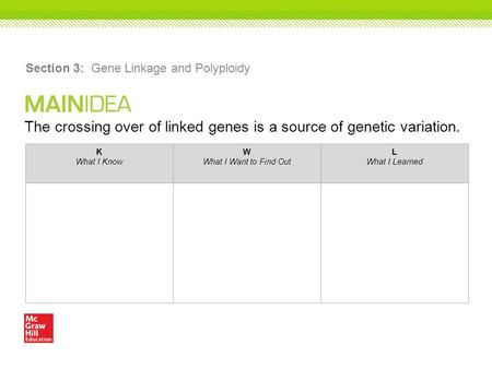 Section 3: Gene Linkage and Polyploidy