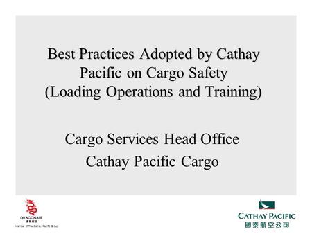 Cargo Services Head Office Cathay Pacific Cargo