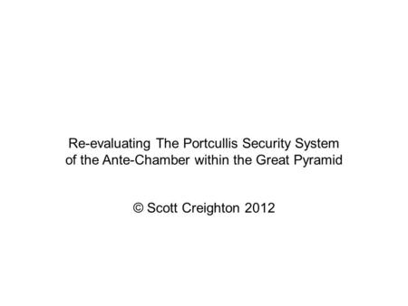 Re-evaluating The Portcullis Security System