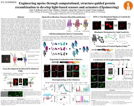 Abstract Optogenetics is genetically encoded, optically induced, control of cells through transgenic expression of microbial opsins in electrically excitable.