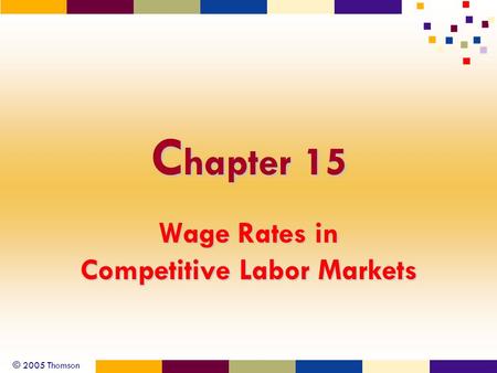 © 2005 Thomson C hapter 15 Wage Rates in Competitive Labor Markets.