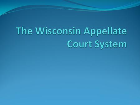 Overview The structure of the Wisconsin court system The process of appeals in Wisconsin Pro se litigants Ethical considerations The structure of the.