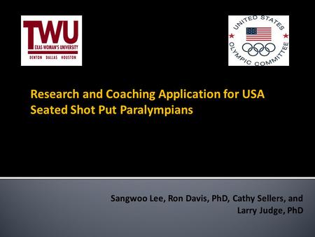 Research and Coaching Application for USA Seated Shot Put Paralympians.