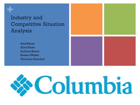 + Industry and Competitive Situation Analysis Alex Raney Allen Hicks Anthony Brown Braden Walker Christian Grandorf.