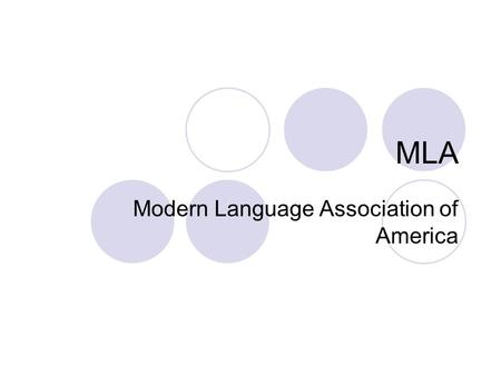 Modern Language Association of America