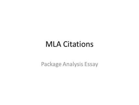 MLA Citations Package Analysis Essay. Journals by Volume Article in a journal paginated by volume: Give both the volume and issue numbers for all journals,