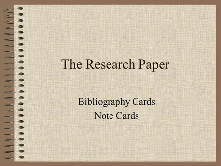 Bibliography Cards Note Cards