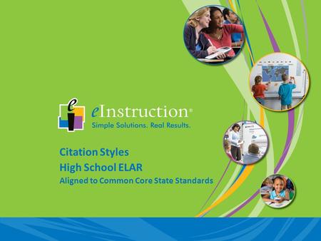 Citation Styles High School ELAR Aligned to Common Core State Standards.