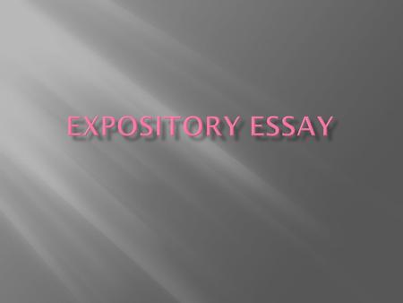 Expository Essay.