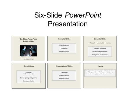 Six-Slide PowerPoint Presentation Presented by B. Ruff.
