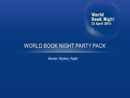 Murder Mystery Night WORLD BOOK NIGHT PARTY PACK.