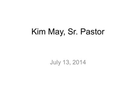 Kim May, Sr. Pastor July 13, 2014. Acts Series, Wk. #15 “The Tyranny of Jealousy” Acts 5:12-28.