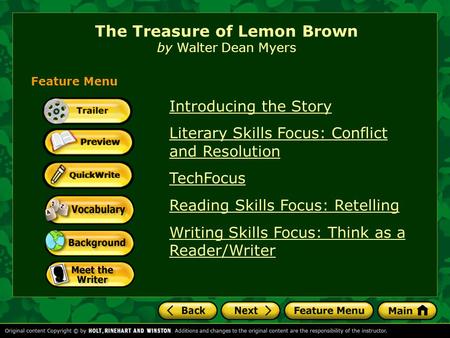 The Treasure of Lemon Brown by Walter Dean Myers
