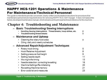 Chapter 4: Troubleshooting and Maintenance