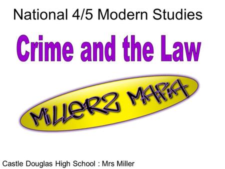 National 4/5 Modern Studies Castle Douglas High School : Mrs Miller.