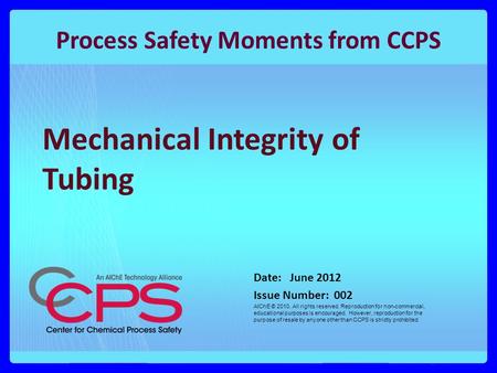 Mechanical Integrity of Tubing