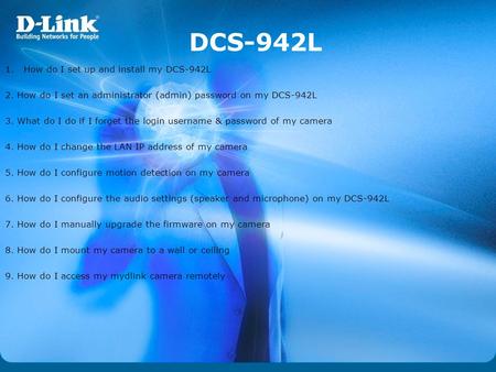 DCS-942L How do I set up and install my DCS-942L