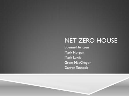 NET ZERO HOUSE Etienne Hentzen Mark Horgan Mark Lewis Grant MacGregor Darren Tannock.