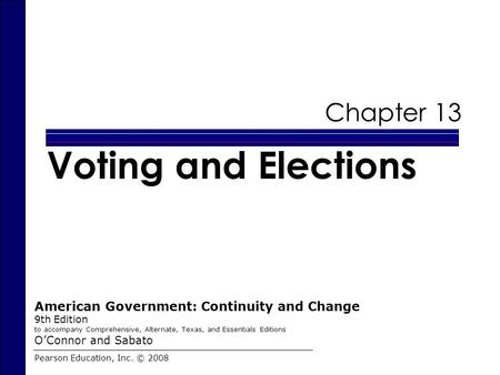 Voting and Elections Chapter 13