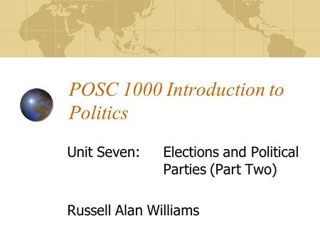 POSC 1000 Introduction to Politics