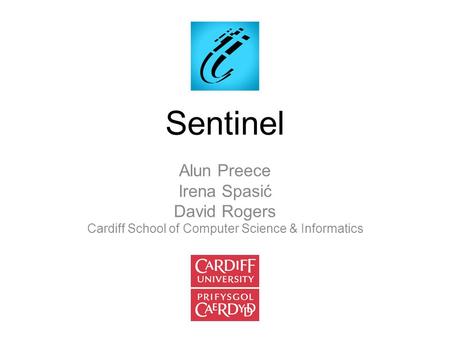 Sentinel Alun Preece Irena Spasić David Rogers Cardiff School of Computer Science & Informatics.