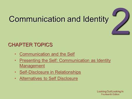 Communication and Identity