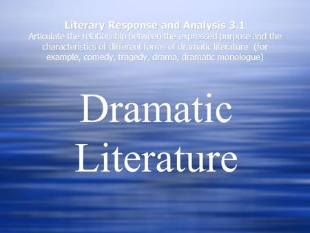Literary Response and Analysis 3