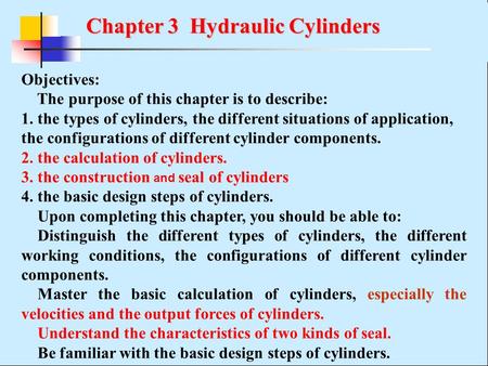 Chapter 3 Hydraulic Cylinders