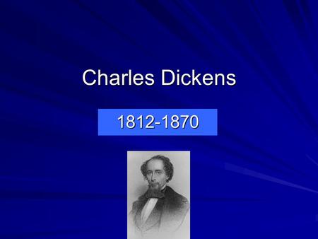 Charles Dickens 1812-1870.