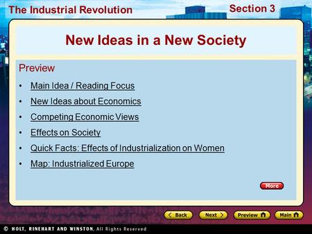 New Ideas in a New Society