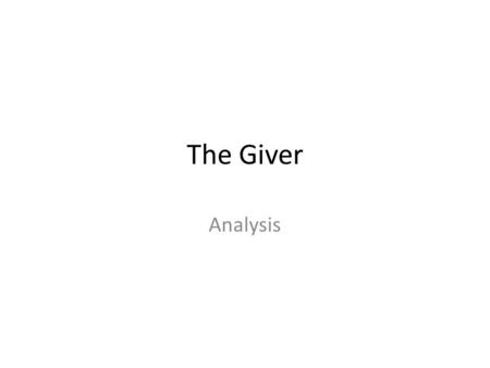 The Giver Analysis. Historical Significgance Sir Thomas More wrote his 1516 book Of the Best State of a Republic, and of the New Island Utopia, the term.